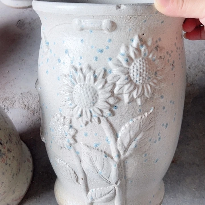 紫砂花盆高30口20微瑕