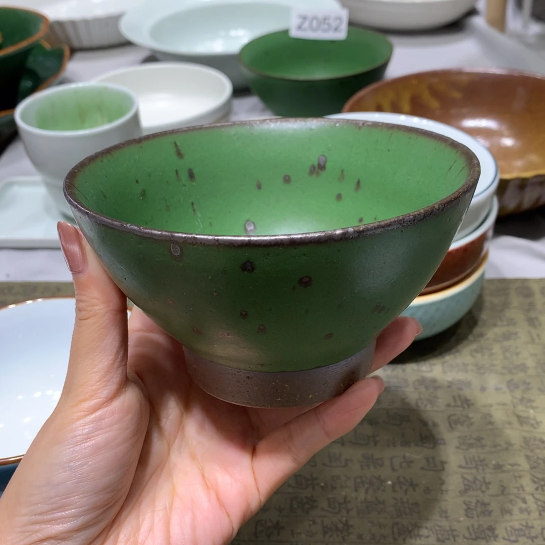 陶景德镇粗陶复古盘碗微瑕