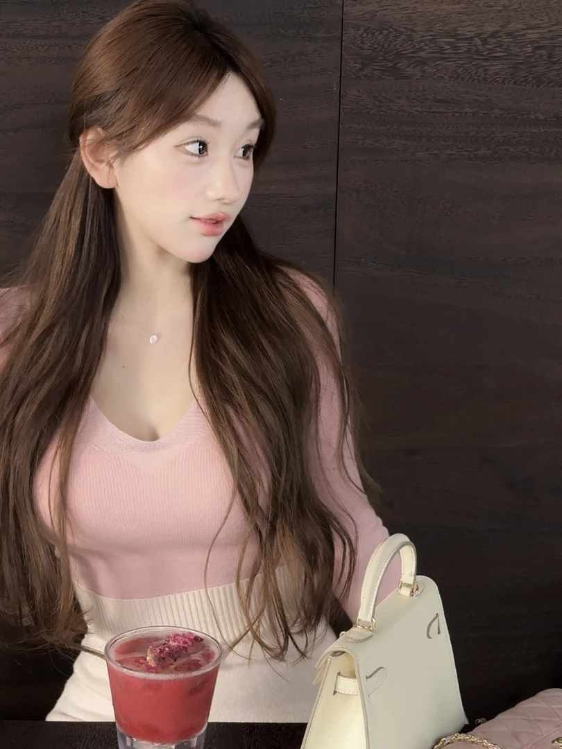 WW定制「晚织星海」春季针织长袖辣妹紧身纯欲修身性感显瘦百搭上衣