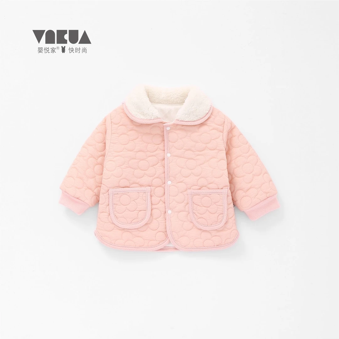 婴悦家时尚韩版温暖儿童小香风保暖洋气翻领棉衣外套1800克 86756