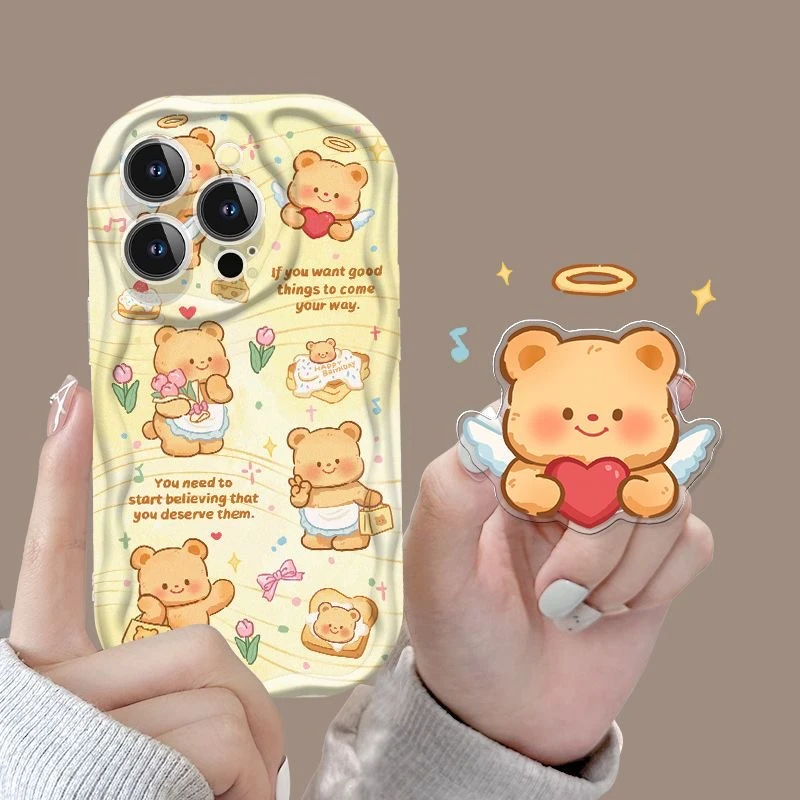 小熊日常适用苹果iphone小米15/14/13pro防摔vivo华为oppo手机壳