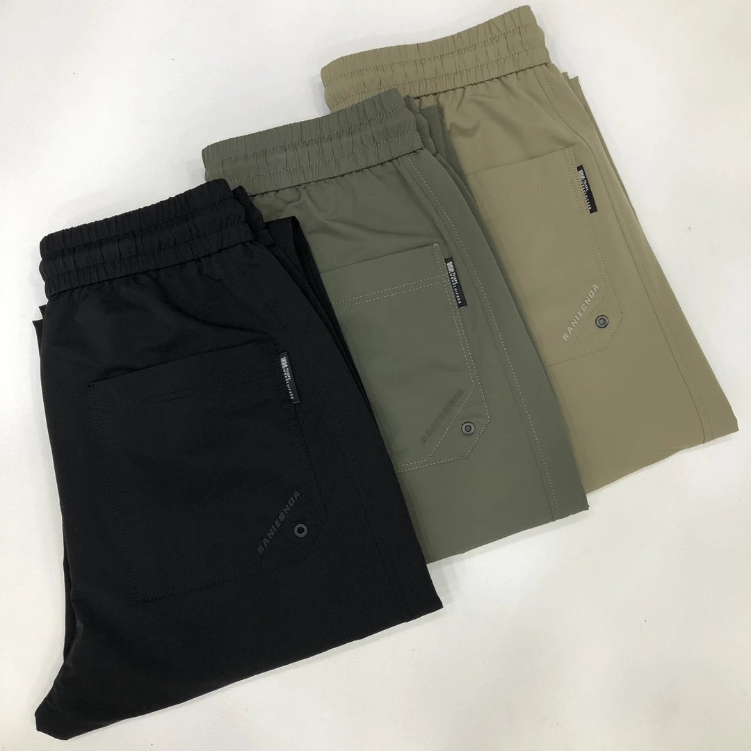 春夏男士薄款简约潮流时尚百搭舒适弹力速干休闲哈伦小脚裤