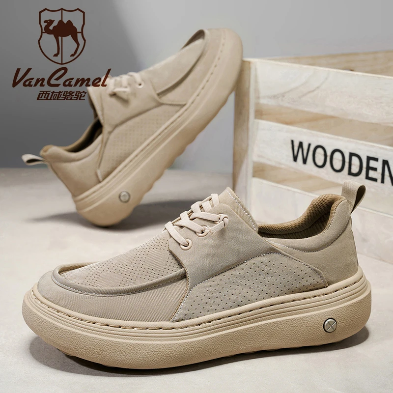 VANCAMEL/西域骆驼新款休闲网面运动鞋男子户外四季百搭透气跑步