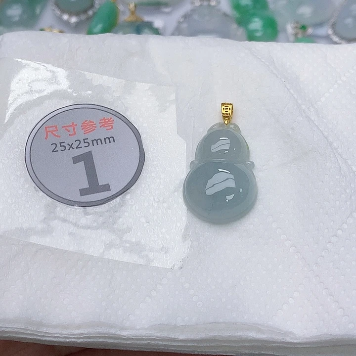 颈饰银S925镶嵌翡翠天然A货