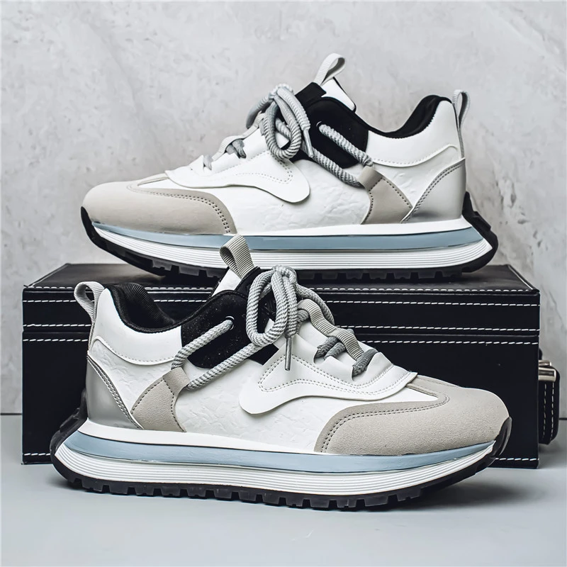 八哥阿甘男鞋春季复古潮牌百搭休闲跑步男士增高麦色运动老爹潮鞋