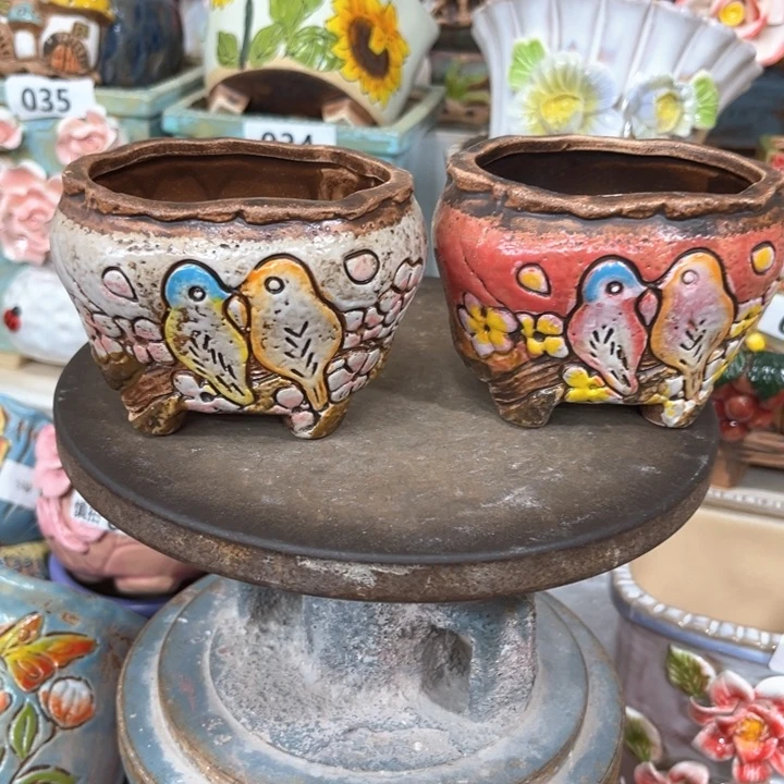 紫砂花盆粗陶材质多肉花盆