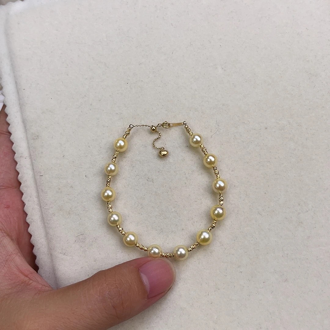 18K金镶嵌手绳海水珍珠