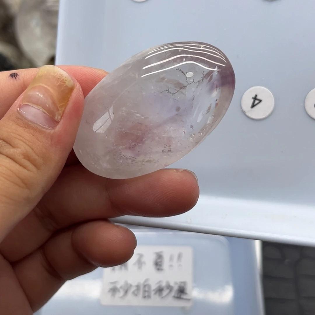 水晶未镶嵌珠宝半成品41 紫水晶手握带小树胶花