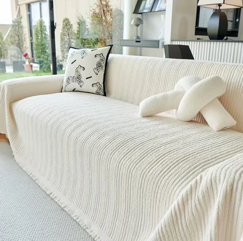 【贝拉】时尚简约流苏款双面四季通用沙发巾沙发盖巾