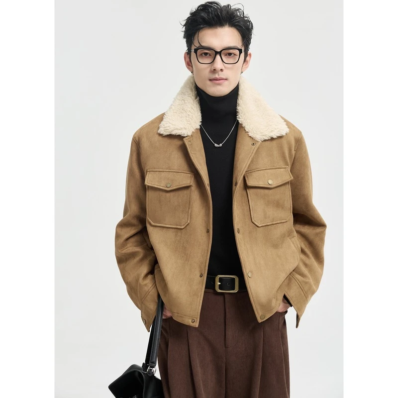 HX冬季棉服外套加厚男立领加厚毛绒棉衣夹克G551401