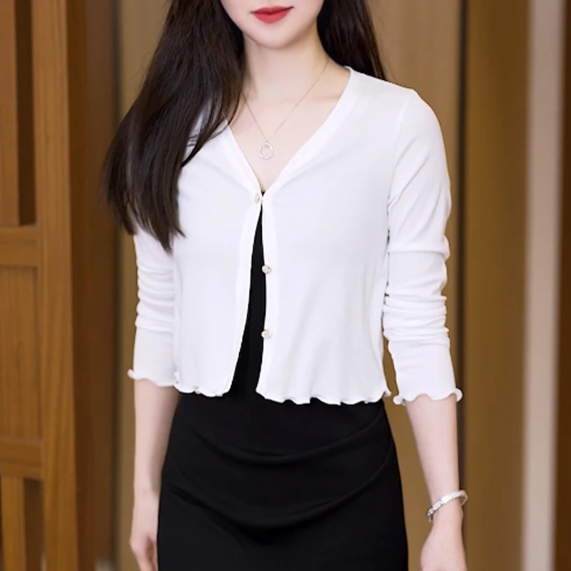 白色冰丝皮肤衣开衫女夏季吊带裙外搭防晒披肩薄款莫代尔小外套女