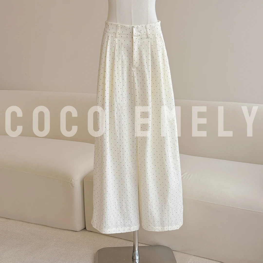 COCO EMELY 韩系时尚波点休闲高腰显瘦阔腿裤女显腿长CO07211464