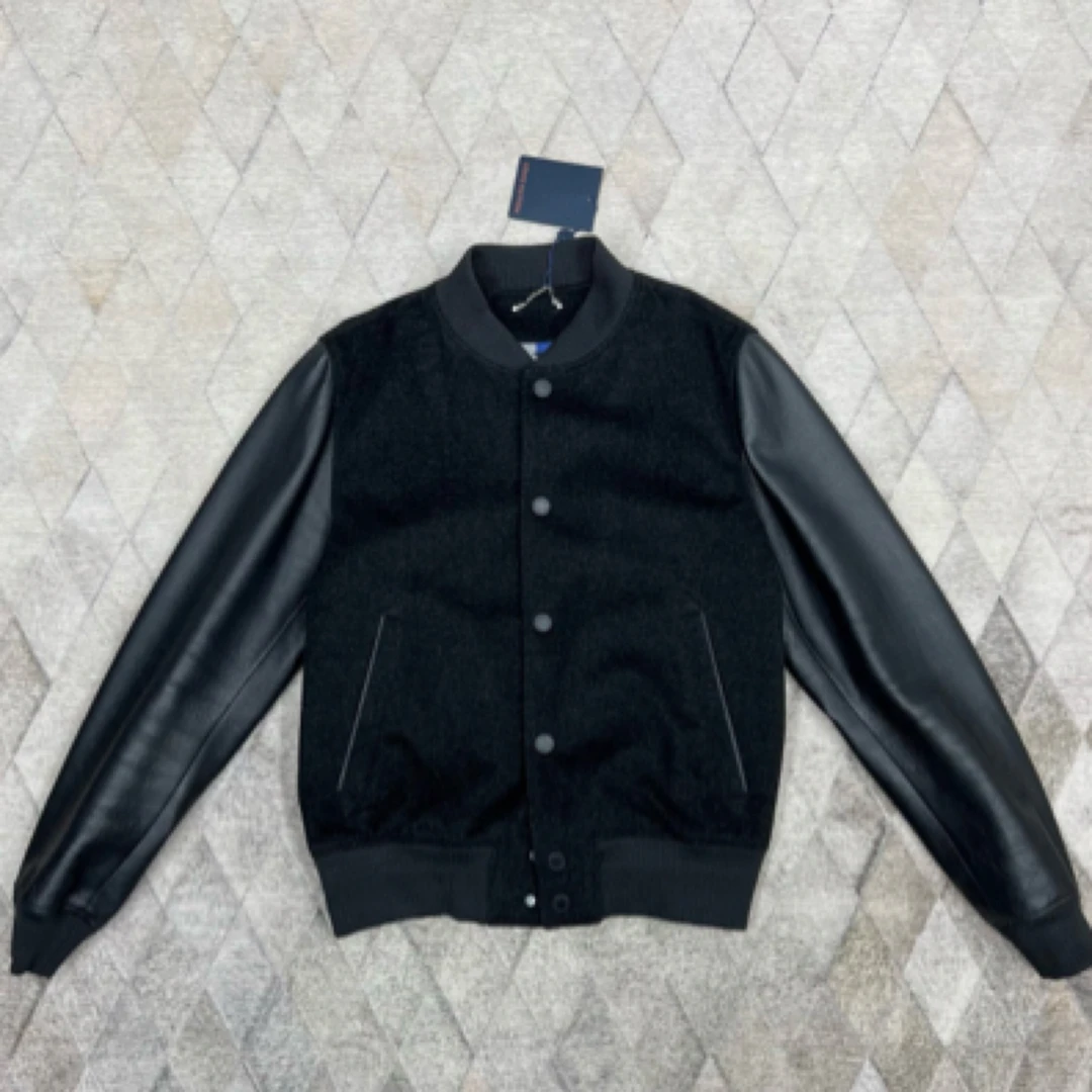 全新未使用 LouisVuitton/路易威登 133095 羊毛拼皮棒球夹克外套