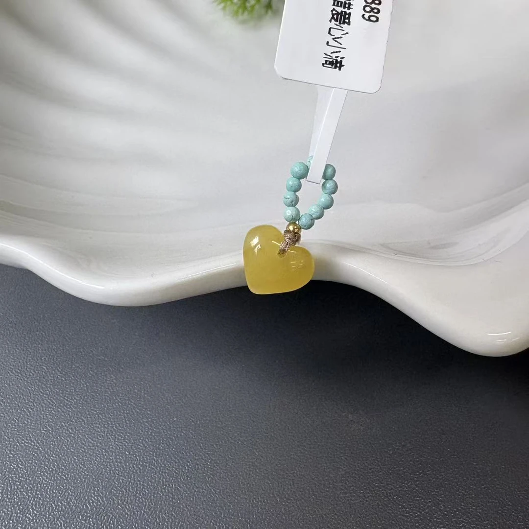 绿松石搭蜜蜡爱心小滴溜