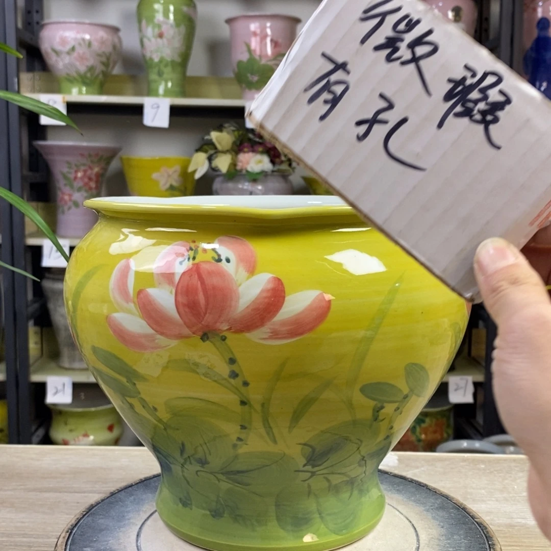 景德镇手工手绘陶瓷花盆