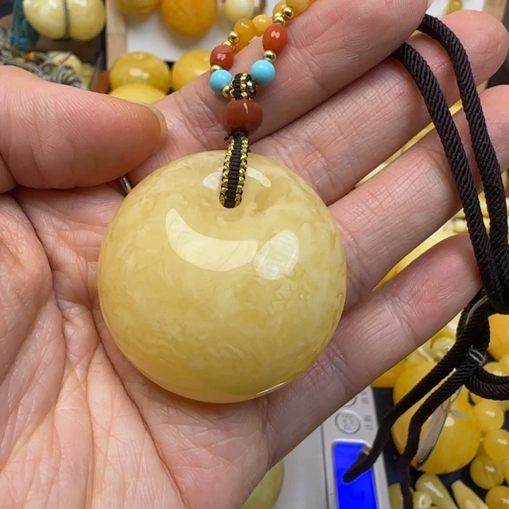 蜜蜡未镶嵌毛衣链天然蜜蜡