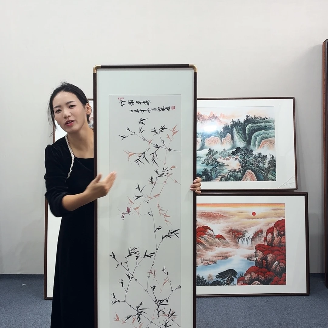 国画手绘作品160-45尺寸