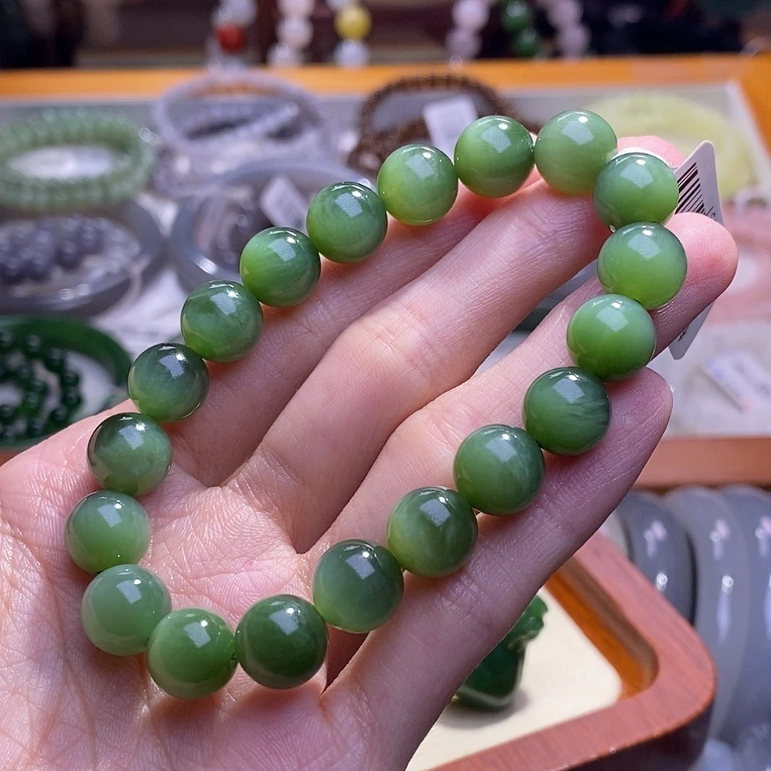 颈饰未镶嵌和田玉碧玉猫眼手串10MM