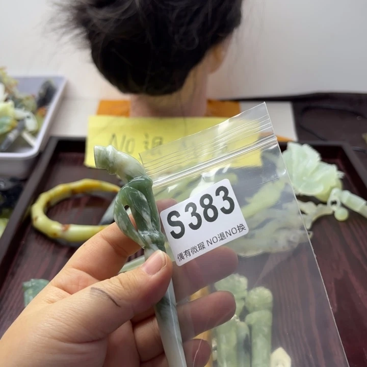 蛇纹石玉发饰合金?**?