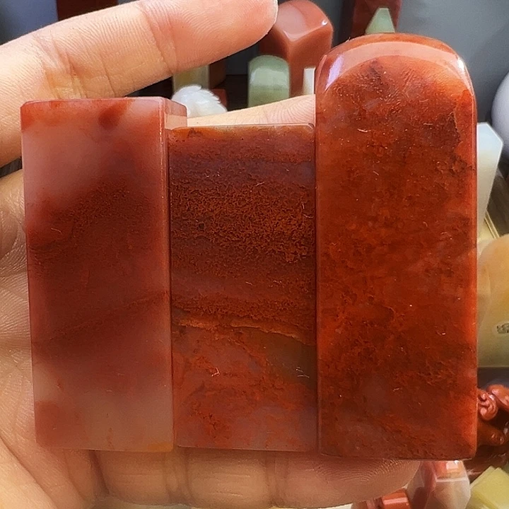 寿山石印石三个一组2.0印面