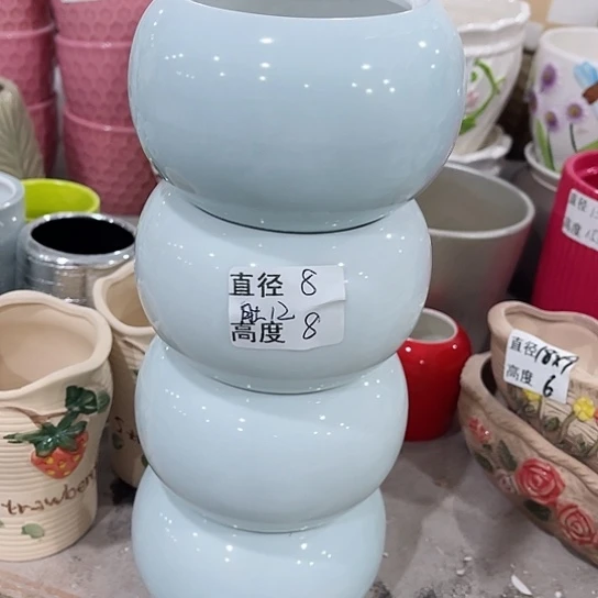 多肉绿植陶瓷花盆9.9包邮，有孔