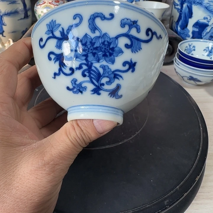 c***a摆件青花花卉小小摆件