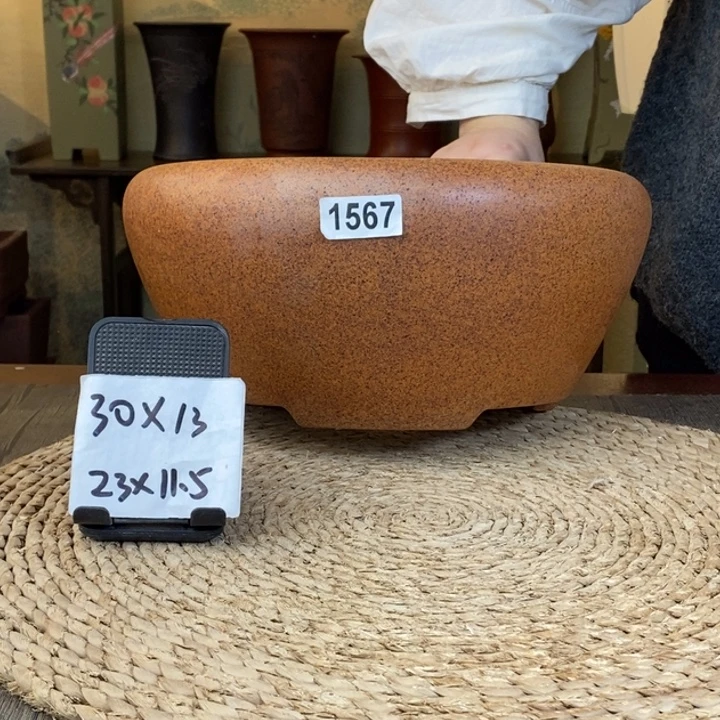 紫砂花盆  窑宝级柴烧大窝口1567