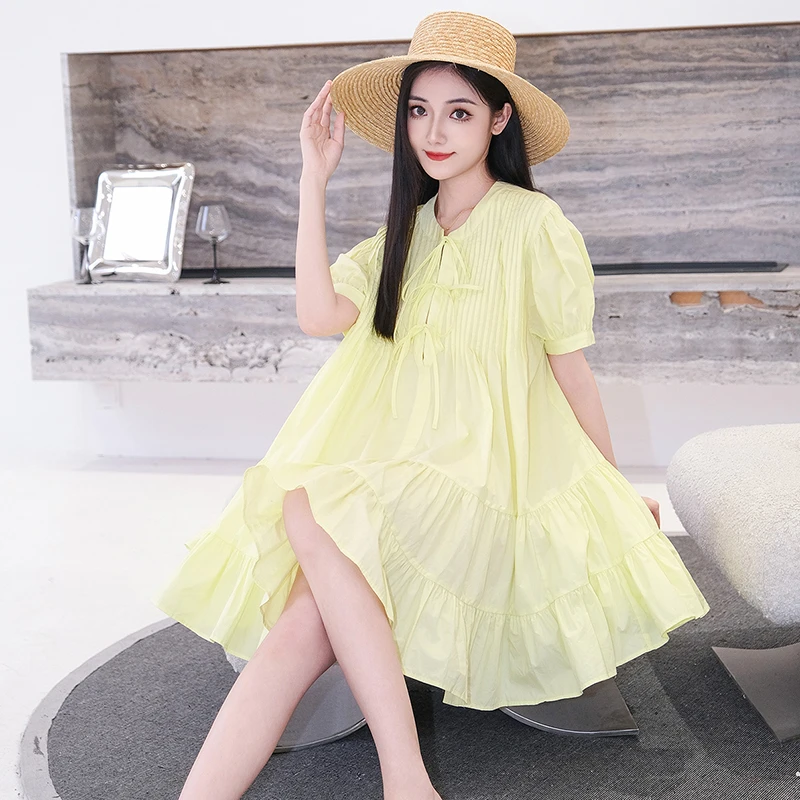 【小北专属】甜美宽松梭织短袖连衣裙842710