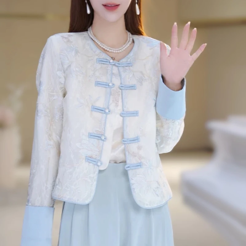 （运费险）2025重工刺绣国风防晒外套春夏缎料盘扣短款高级感小众