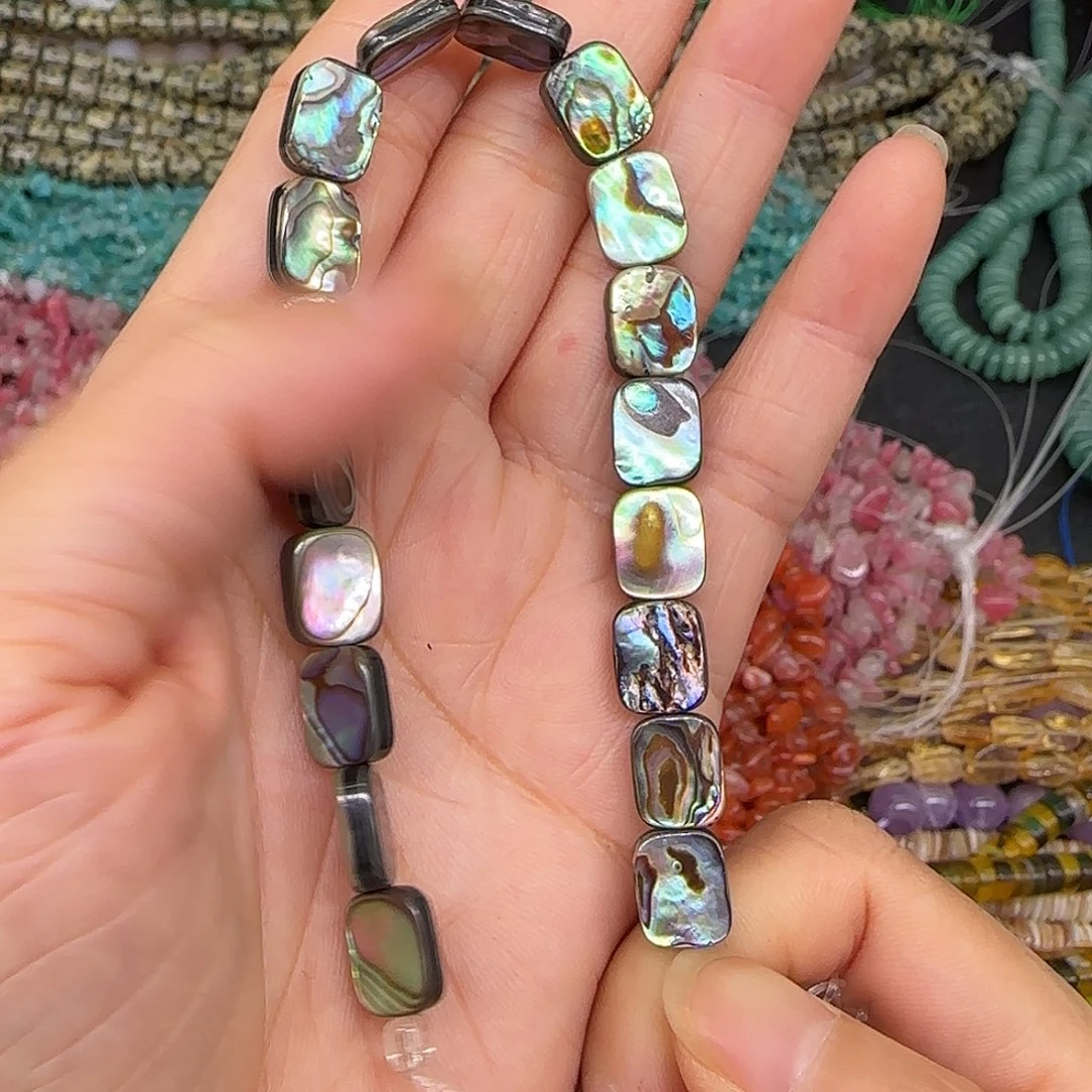 玛瑙/玉髓合金珠宝半成品鲍鱼贝8mm半条