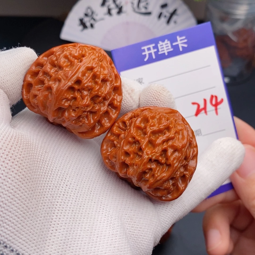 把件文玩核桃40三角白214