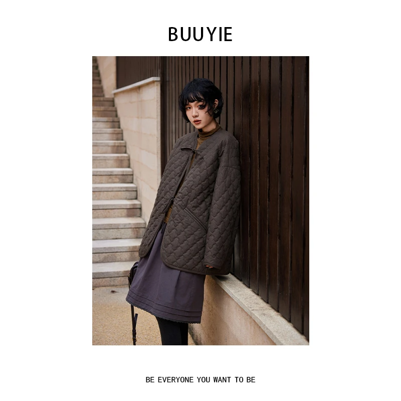 BUUYIE 25SS【闲立】日常休闲通勤百搭菱形格外套 250910