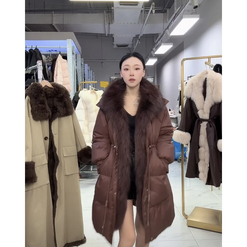 高端大气外套女中长款收腰显瘦大衣