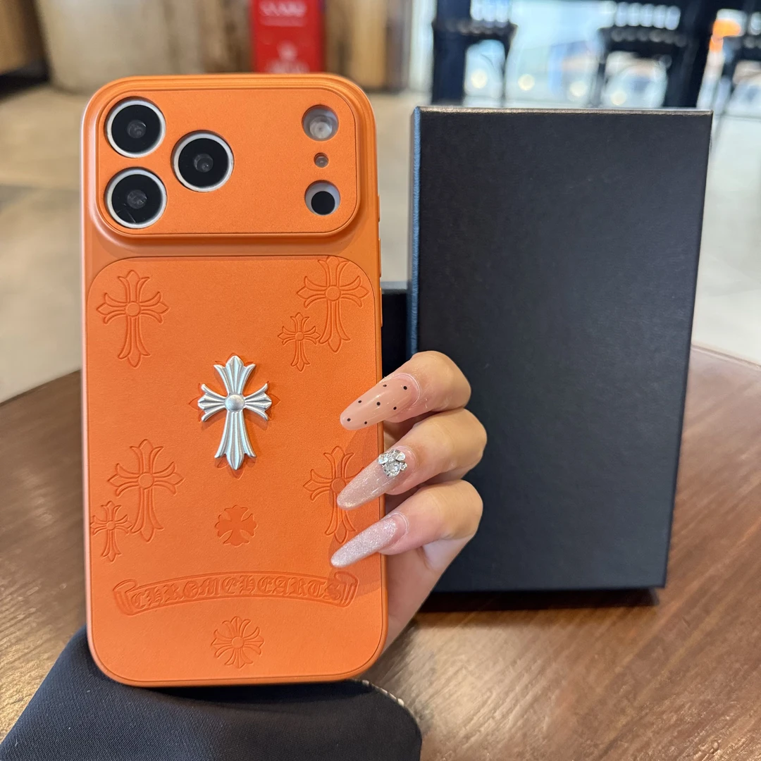星宇橙克罗心苹果17promax手机壳iphone16潮牌15/14/13男女适用皮