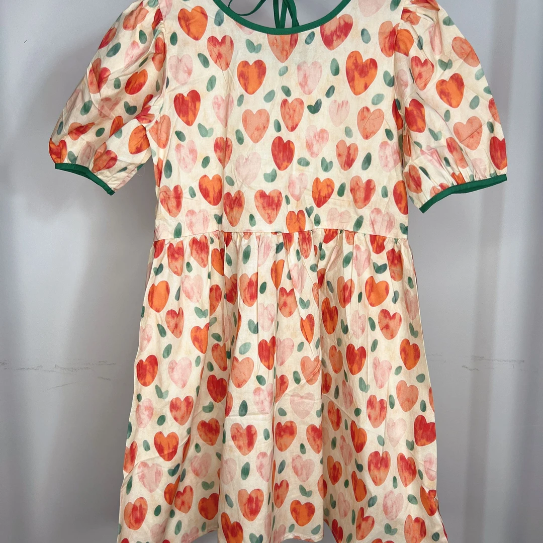 夏季沙滩裙子儿童纯棉时尚印花连衣裙