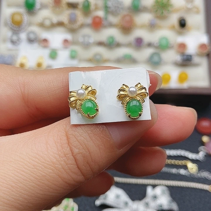 翡翠银S925镶嵌戒指46