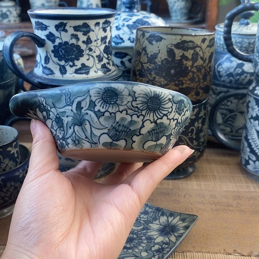 手工手绘青花高温陶瓷