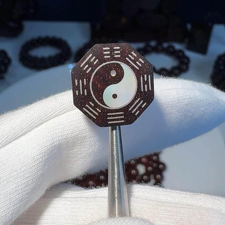 美***蒂小叶紫檀手串/手链印度小叶紫檀日本三味线琴料八卦小背云