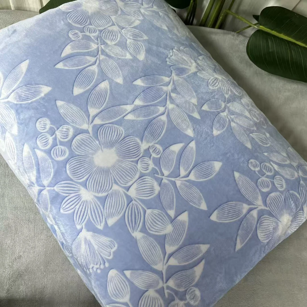 羽蓝家纺2.0*2.3【蓝底小花被子】双面加绒加厚可机洗被子