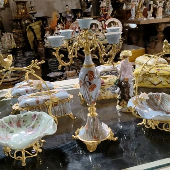 陶瓷铜配瓷五头烛台