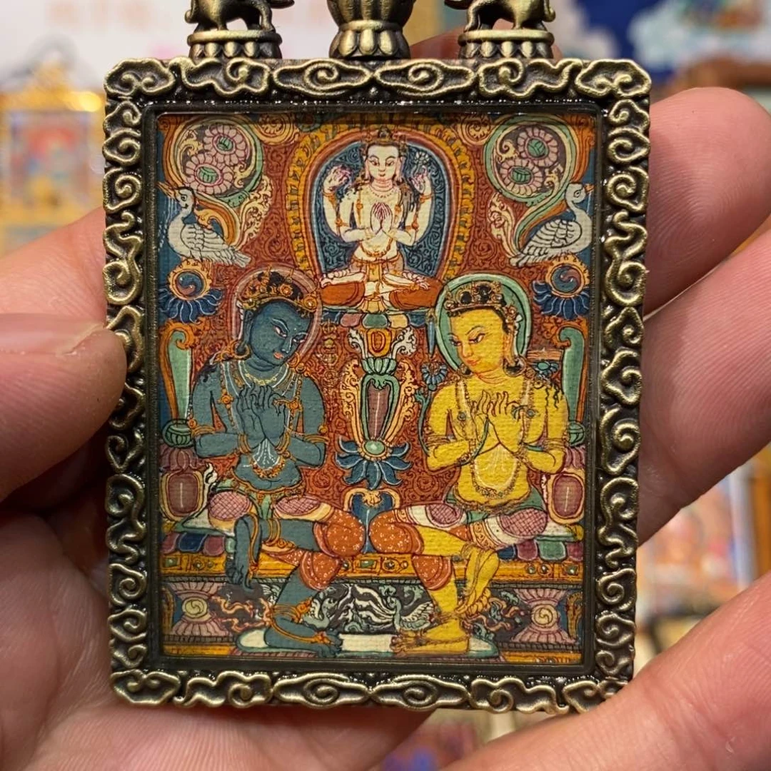 吊坠不****.纯手绘唐卡罗杰