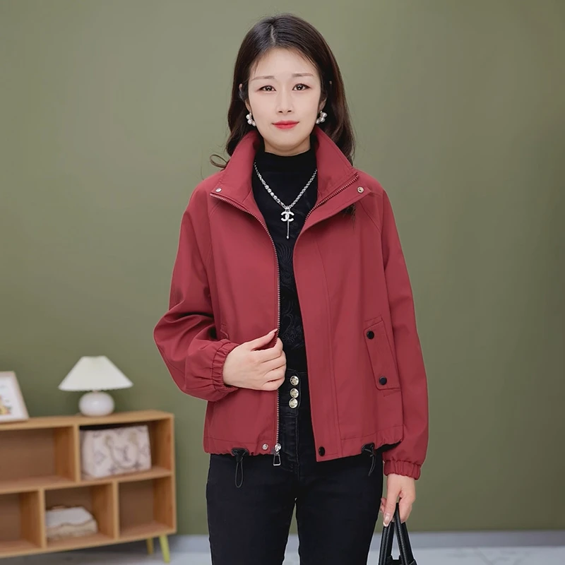 A003春季新品时尚休闲短百搭款外套高档减龄显瘦中老年外套妈妈装