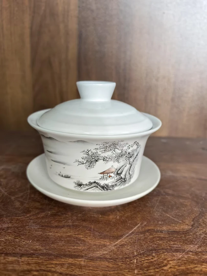 K3景德镇制陶瓷三才盖碗一套