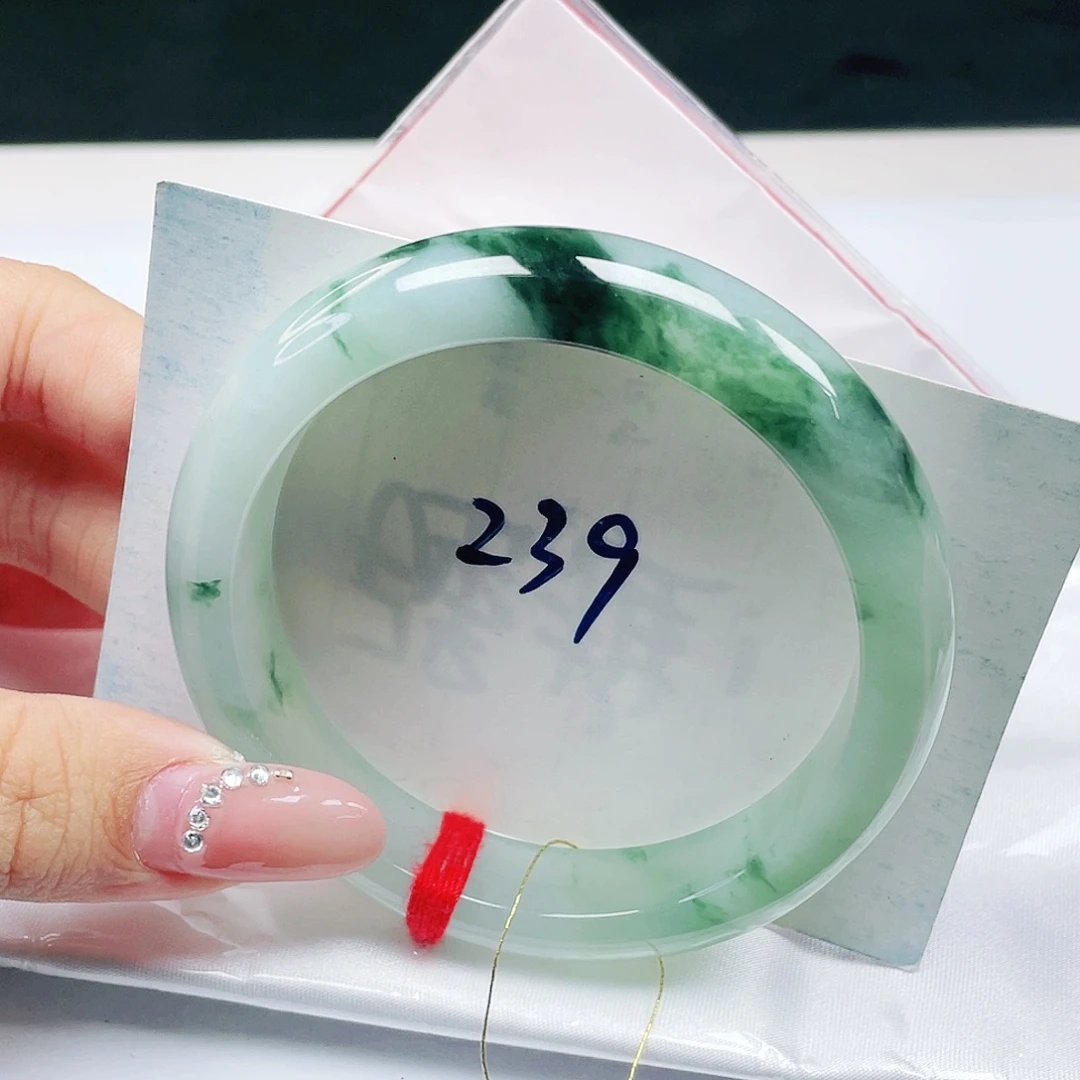 翡翠未镶嵌手镯正圈58+