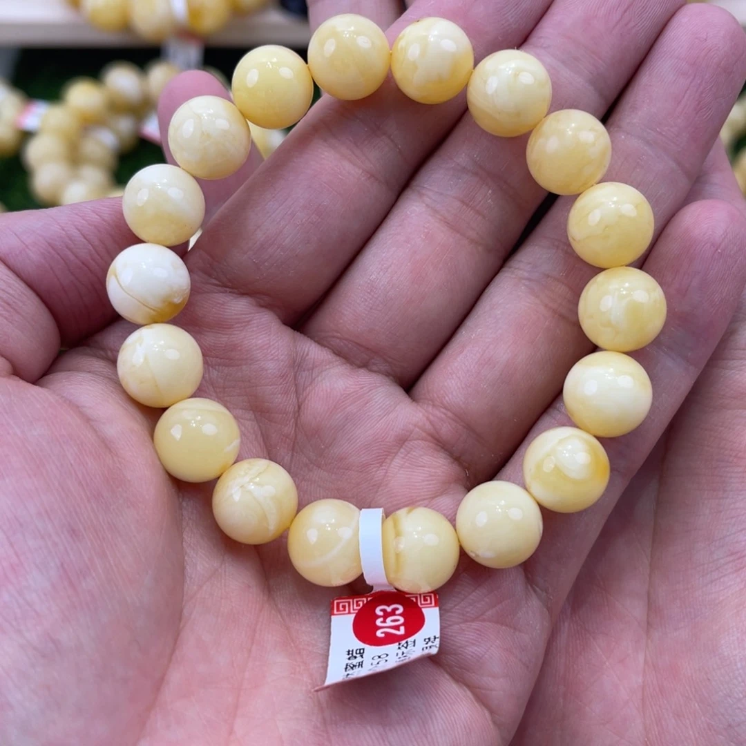未镶嵌琥珀手链用****?蜜蜡手串卡12特价微瑕