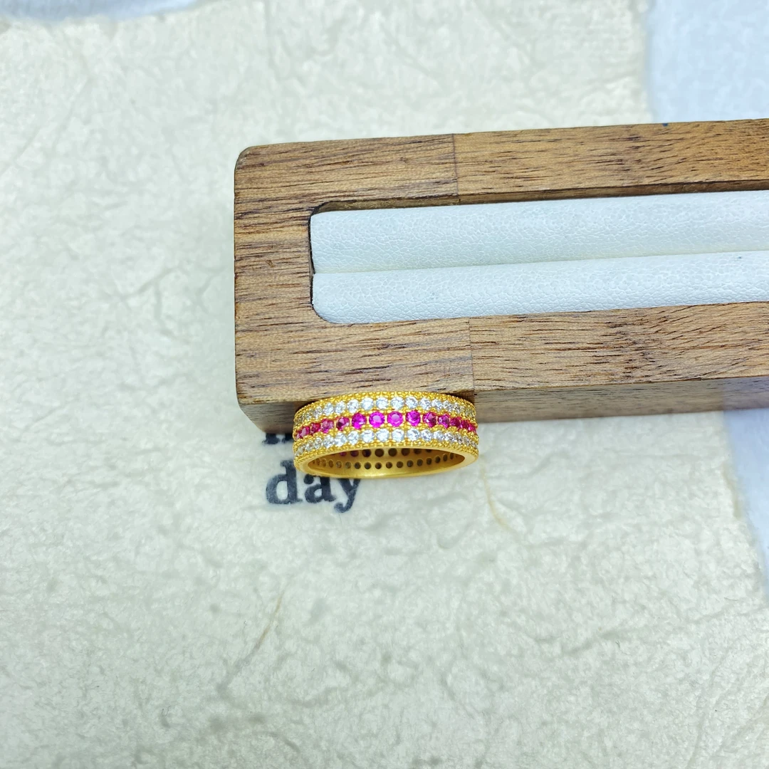 戒指 B0212黄色三排粉闭口戒指多样性发货45898