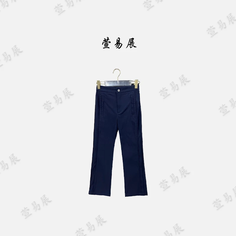 萱易展-“查尔斯蓝”时尚立体剪裁百搭显瘦简约休闲裤2-KZ7716