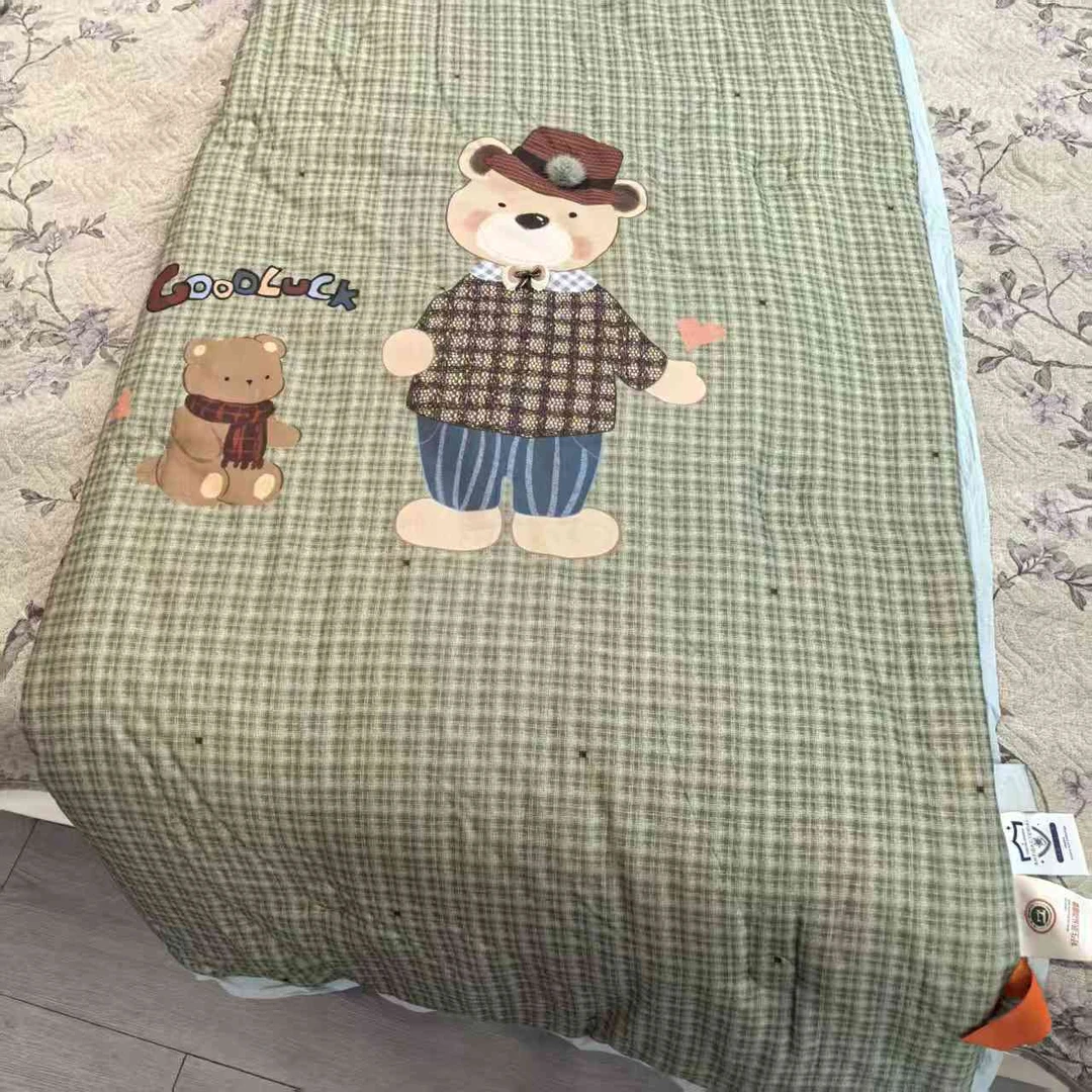 【玩偶熊】150*200cm全棉高定贡缎提花双层大豆棉冬被