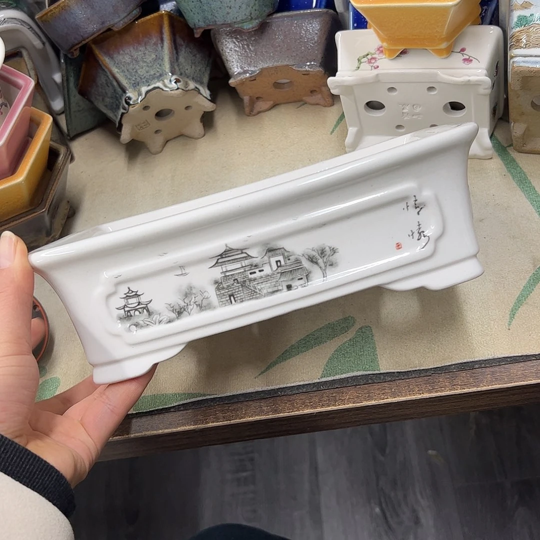 花盆紫砂517号瑕疵23/15/7cm边不直处理介意勿拍