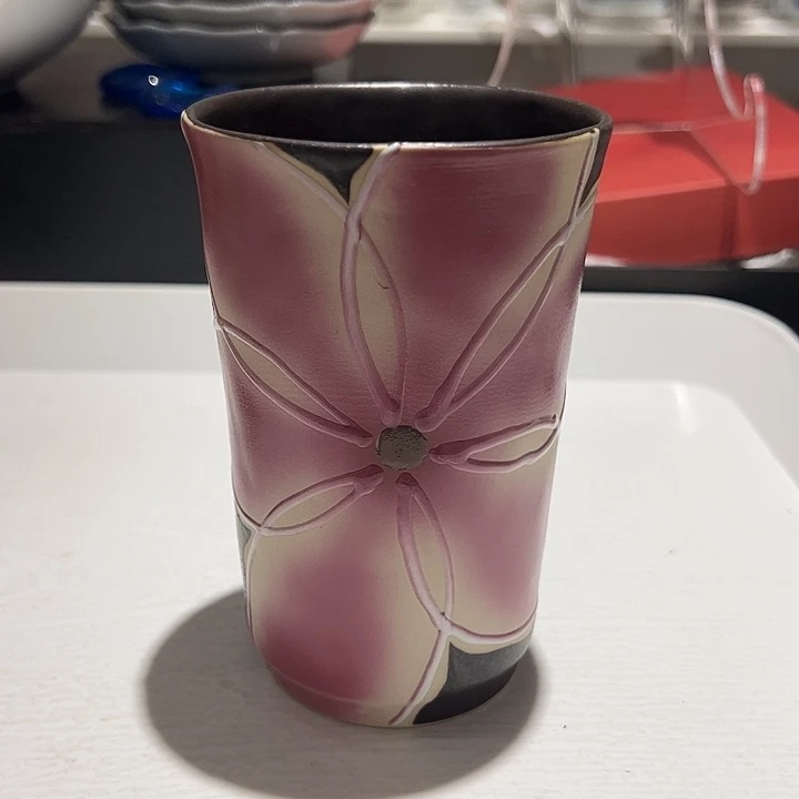 @***常瓷超大陶杯底立体浮雕花花漏漏漏